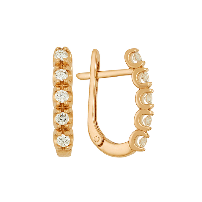 Серьги из золота 585 пробы c бриллиантами