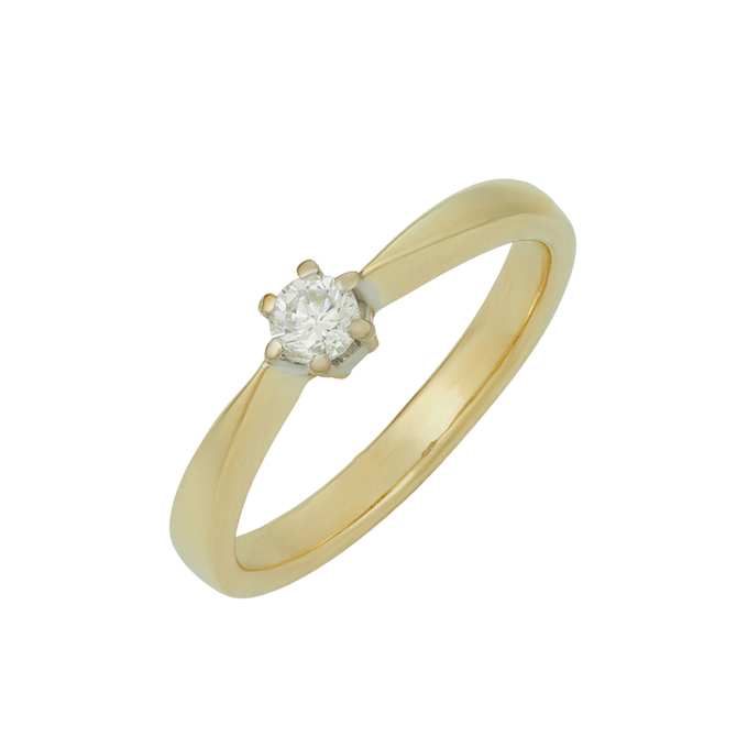 Кольцо из золота 585 пробы c бриллиантом