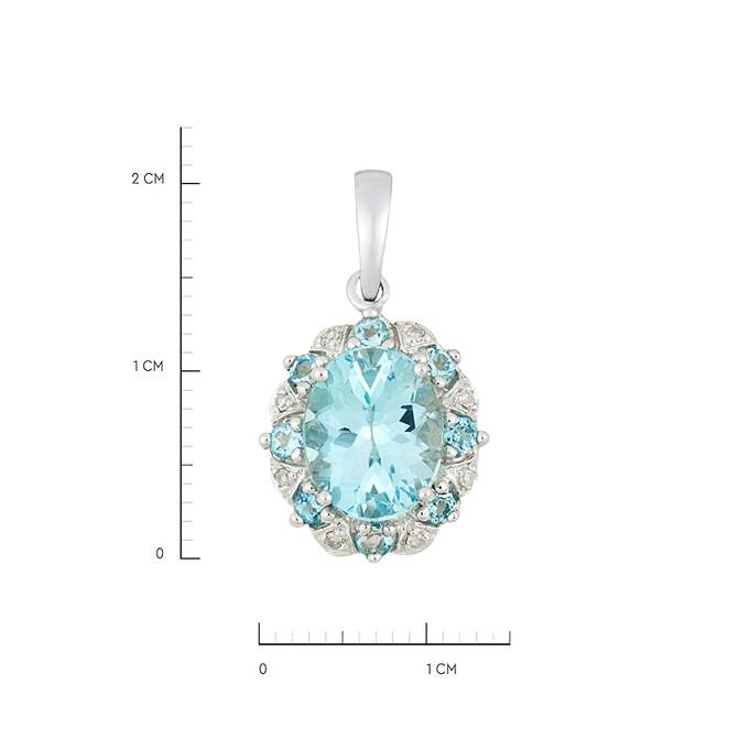 Подвеска из золота 585 пробы c топазами и бриллиантами, Л 2811 8372 за 31600