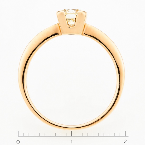 Кольцо из красного золота 585 пробы c 1 бриллиантом, Л11124785 за 72450