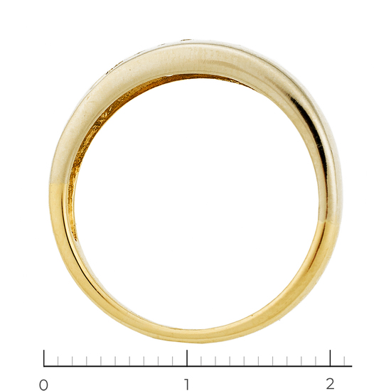 Кольцо из комбинированного золота 585 пробы c 9 бриллиантами, Л06155895 за 11450