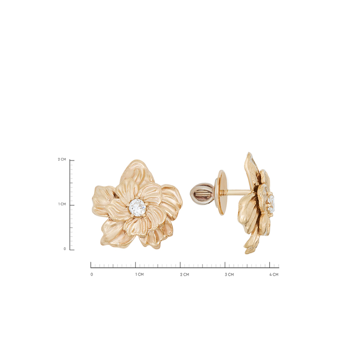 Серьги из золота 585 пробы c бриллиантами, Л 1811 6337 за 98100