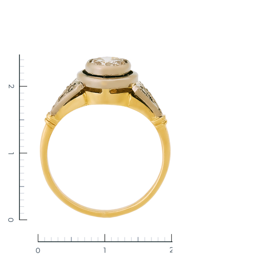 Кольцо из комбинированного золота 750 пробы c 7 бриллиантами, Л24132150 за 139200