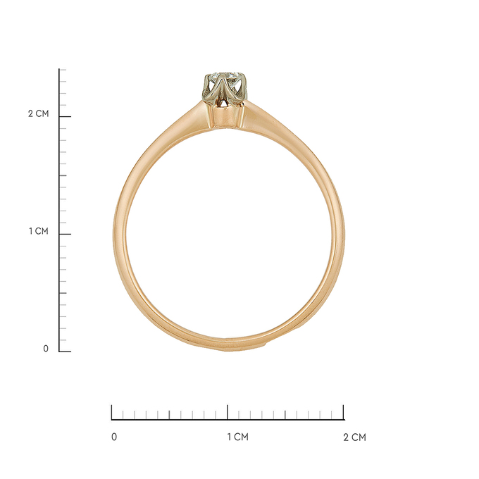Кольцо из золота 583 пробы c бриллиантом, Л 4508 2245 за 31920