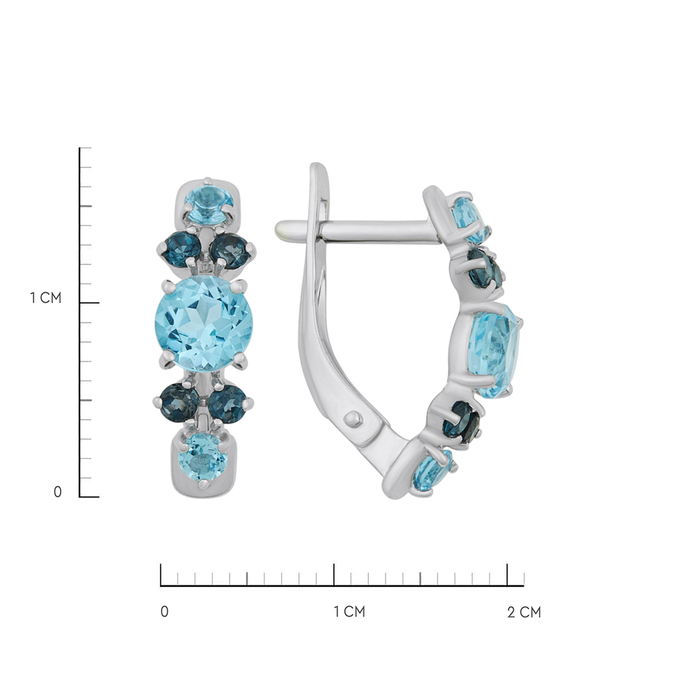 Серьги из золота 585 пробы c топазами и топазами Лондон, К 0000 5496 за 31500