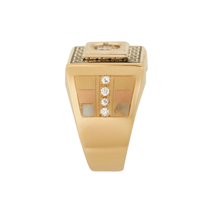 Кольцо из золота 750 пробы c бриллиантом, фианитами и эмалью, Л 6102 8808 за 328900