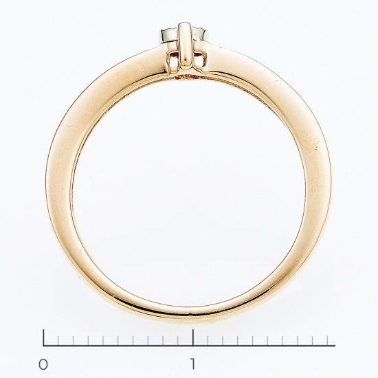 Кольцо из комбинированного золота 585 пробы c 1 бриллиантом, Л29102313 за 9600