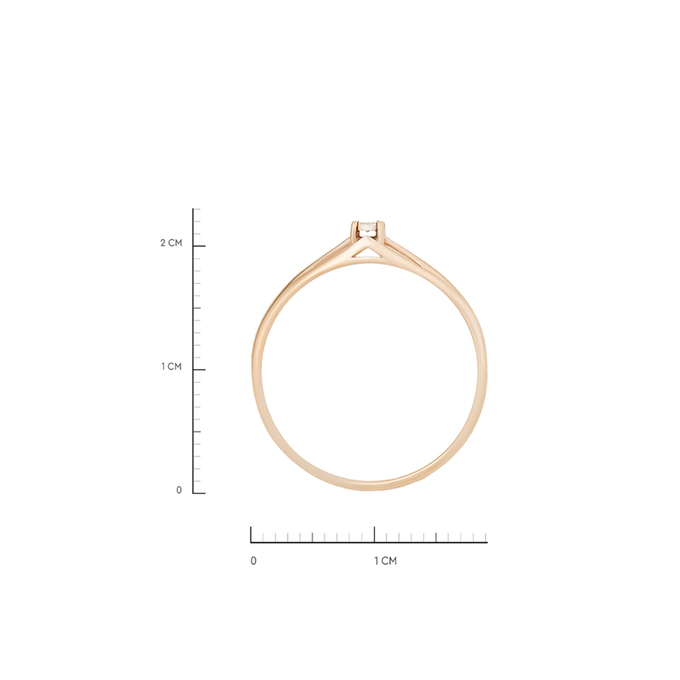 Кольцо из золота 585 пробы c бриллиантом, Л 0911 2353 за 12000
