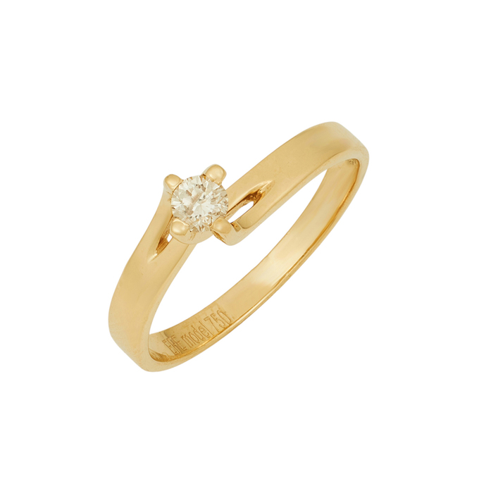 Кольцо из золота 750 пробы c бриллиантом