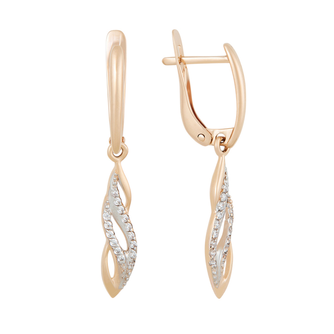Серьги из золота 585 пробы c фианитами, Л 3705 5194 за 16800