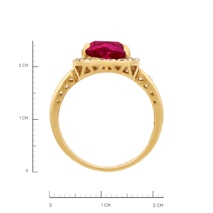 Кольцо из золота 585 пробы c бриллиантами и корундом, Л 2811 0558 за 72640