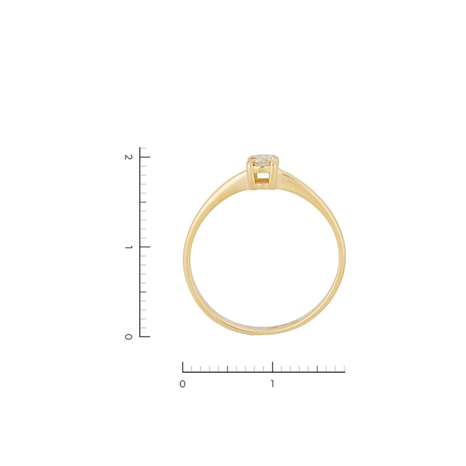 Кольцо из золота 585 пробы c 1 бриллиантом