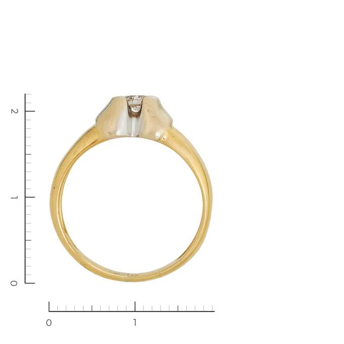 Кольцо из золота 750 пробы c 1 бриллиантом, Л 2211 9162 за 62650