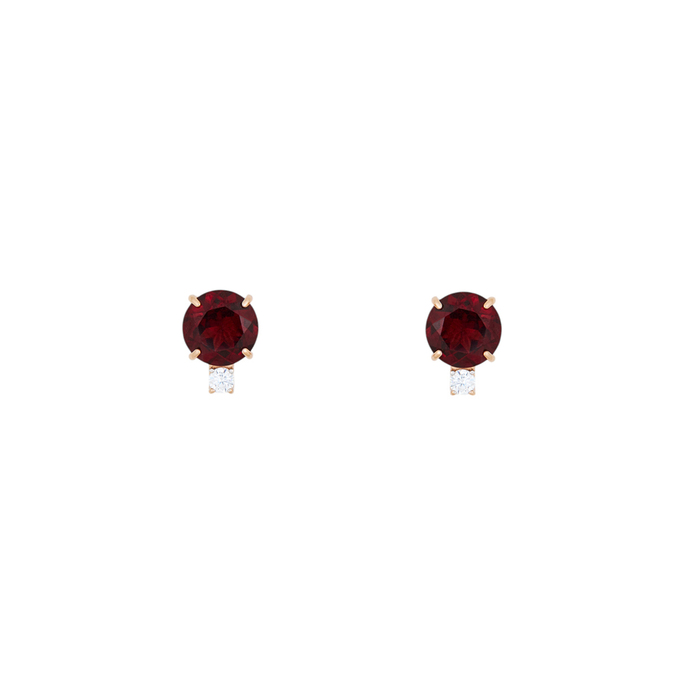 Серьги из золота 585 пробы c гранатами и фианитами