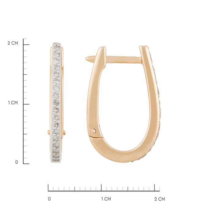 Серьги из золота 585 пробы c бриллиантами, Л 5207 7390 за 39920