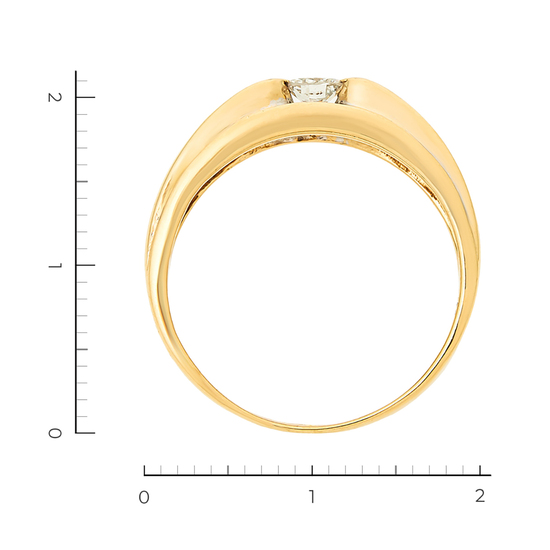 Кольцо из комбинированного золота 750 пробы c 11 бриллиантами, Л23157741 за 64450