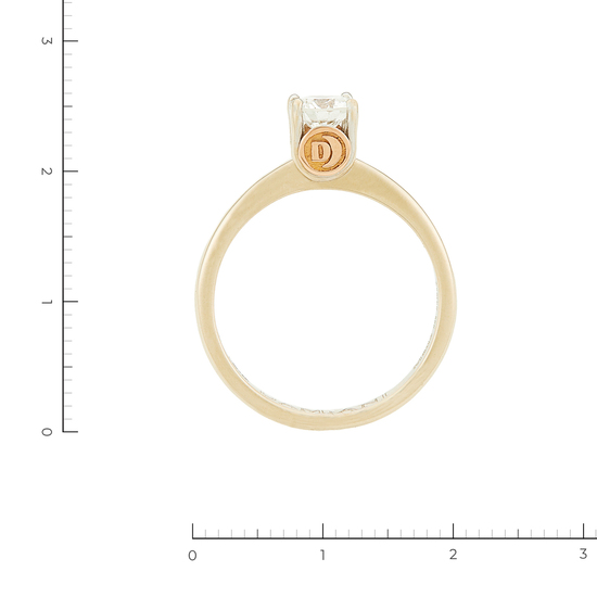 Кольцо из комбинированного золота 750 пробы c 1 бриллиантом, Л35058389 за 135000