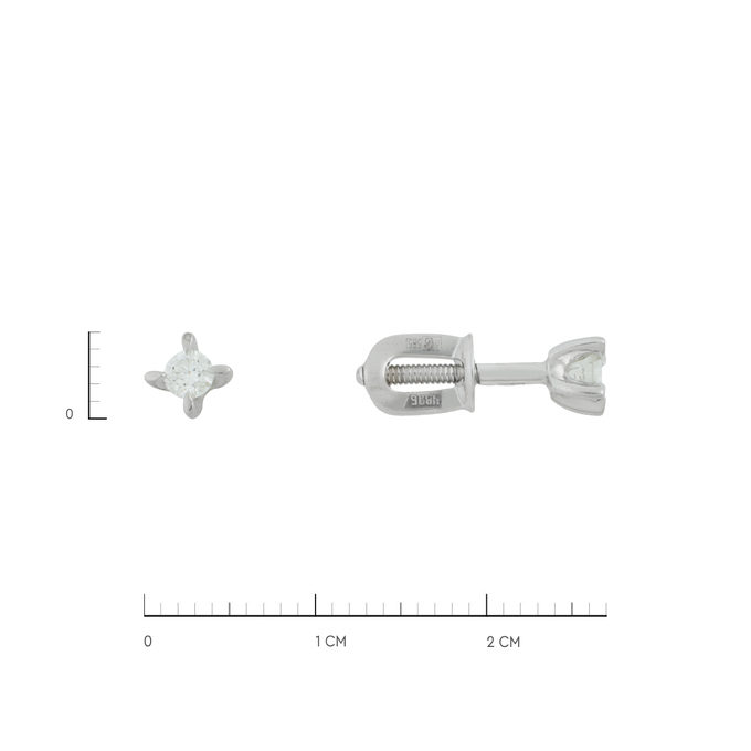 Серьги из золота 585 пробы c бриллиантами, Ц О007 2042 за 17000