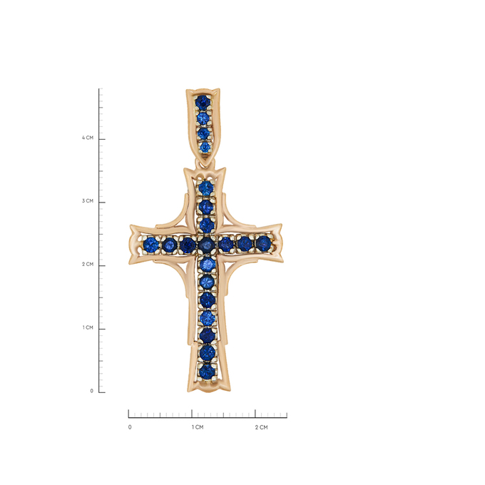 Подвеска из золота 585 пробы c диффузионными сапфирами, Л 2812 1159 за 75000