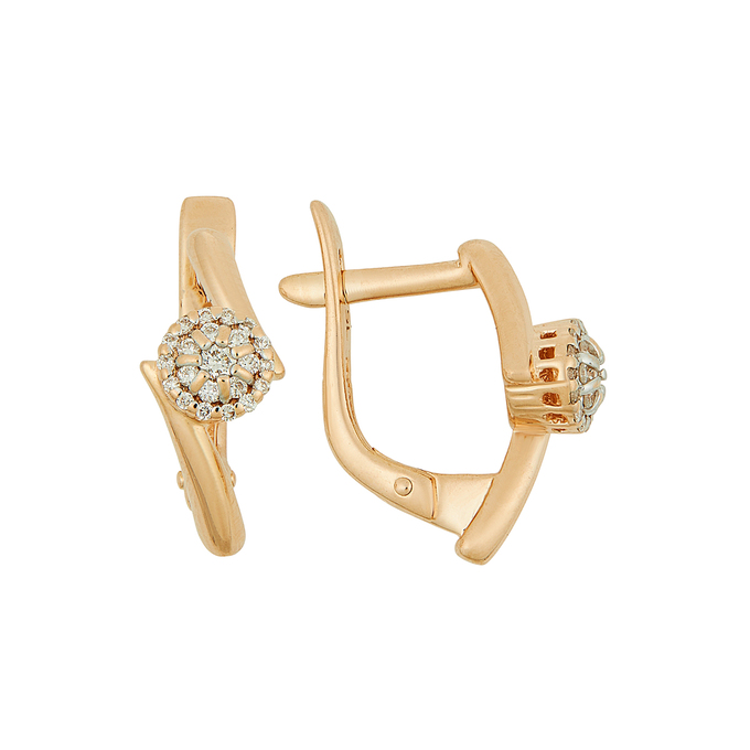 Серьги из золота 585 пробы c бриллиантами