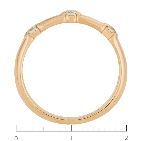 Кольцо из красного золота 585 пробы c 3 бриллиантами, Л04082266 за 37200