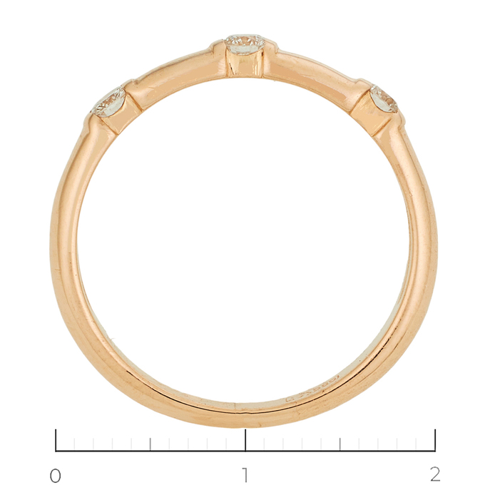 Кольцо из красного золота 585 пробы c 3 бриллиантами, Л 0408 2266 за 37200