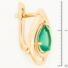 Серьги из красного золота 585 пробы c 2 хризопразами