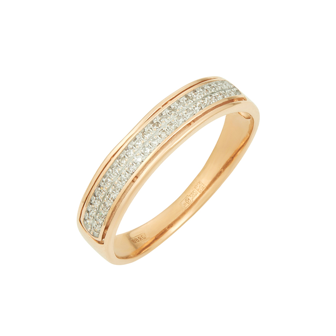 Кольцо из золота 585 пробы c бриллиантами