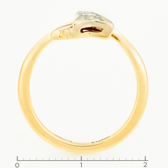 Кольцо из комбинированного золота 585 пробы c 4 бриллиантами, Л11148779 за 18540