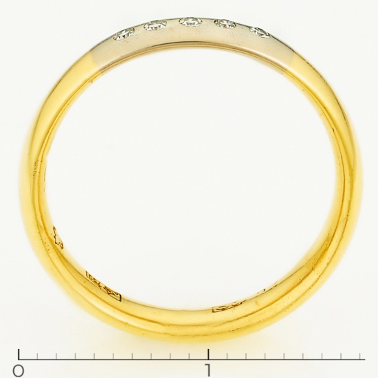 Кольцо из комбинированного золота 750 пробы c 5 бриллиантами, Л28080854 за 18500