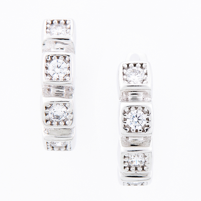 Серьги из золота 585 пробы c фианитами