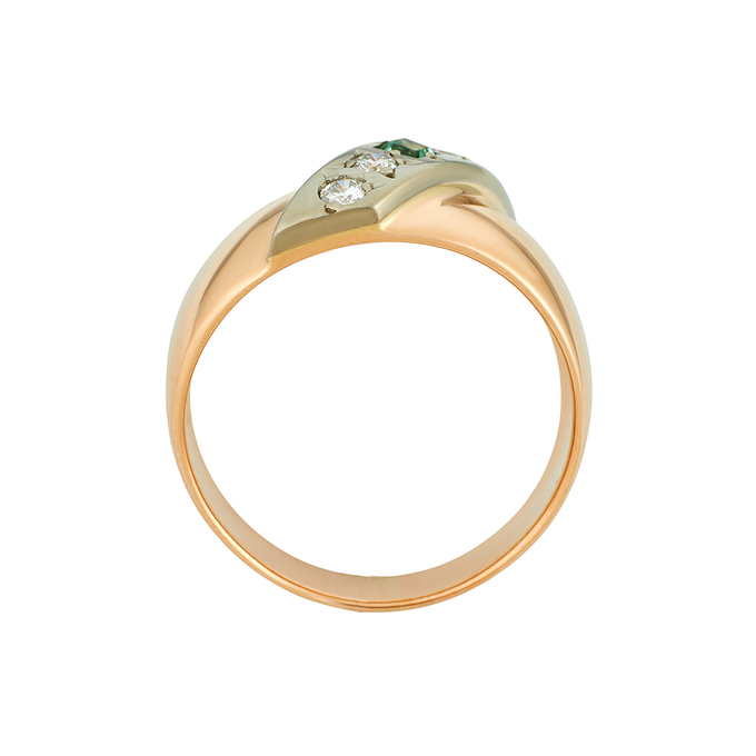 Кольцо из золота 583 пробы c бериллом и бриллиантами, Л 5208 1256 за 87200