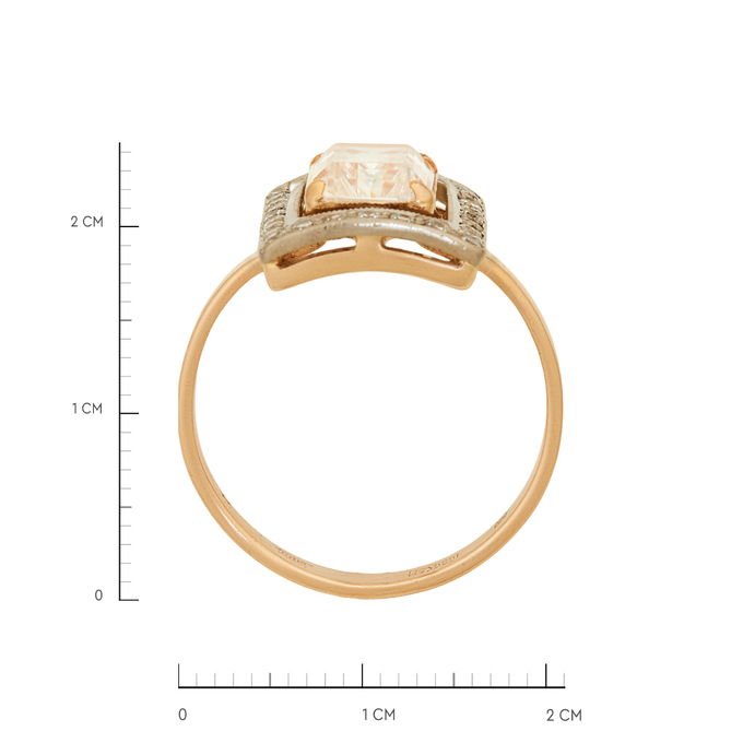 Кольцо из золота 585 пробы c синтетическим камнем и фианитами, Л 3506 7480 за 66000
