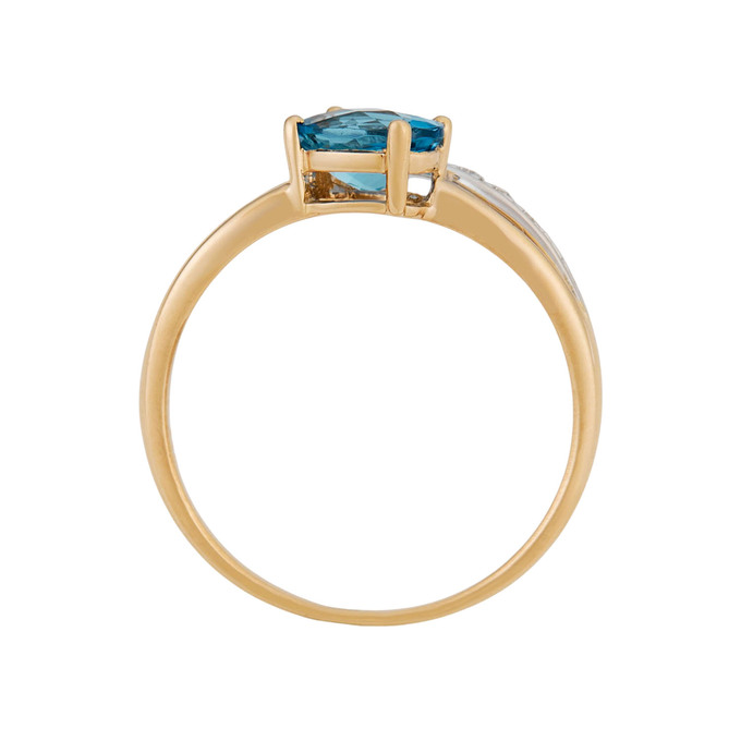 Кольцо из золота 585 пробы c топазом и бриллиантами, Л 1812 0602 за 28700