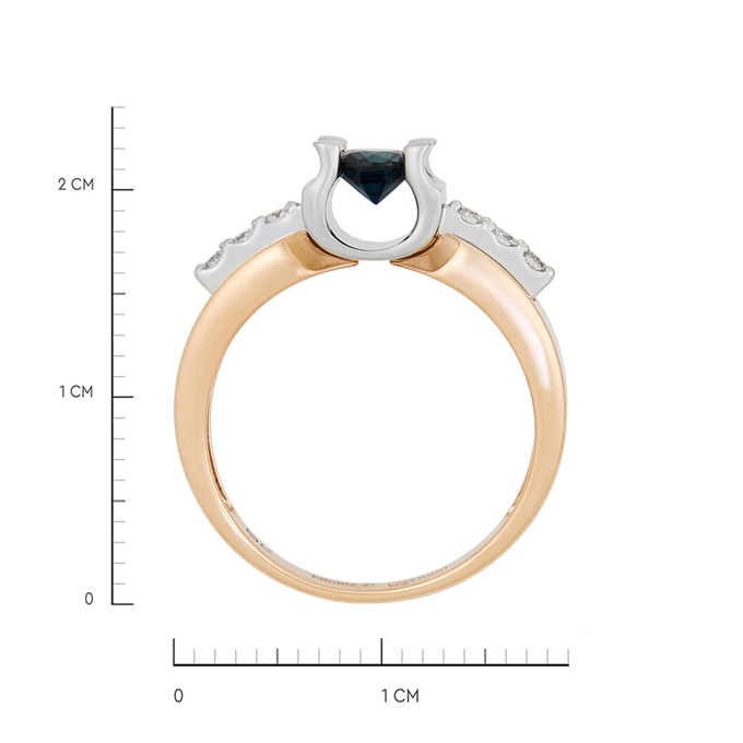 Кольцо из золота 585 пробы c сапфиром и бриллиантами, Л 4107 3850 за 63920