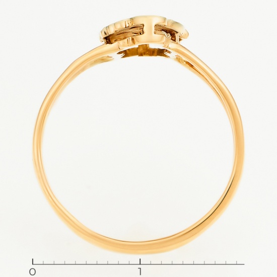 Кольцо из комбинированного золота 585 пробы c 3 бриллиантами, Л28077289 за 24465