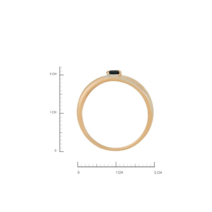 Кольцо из золота 585 пробы c сапфиром и бриллиантами, Л 4807 6700 за 28400