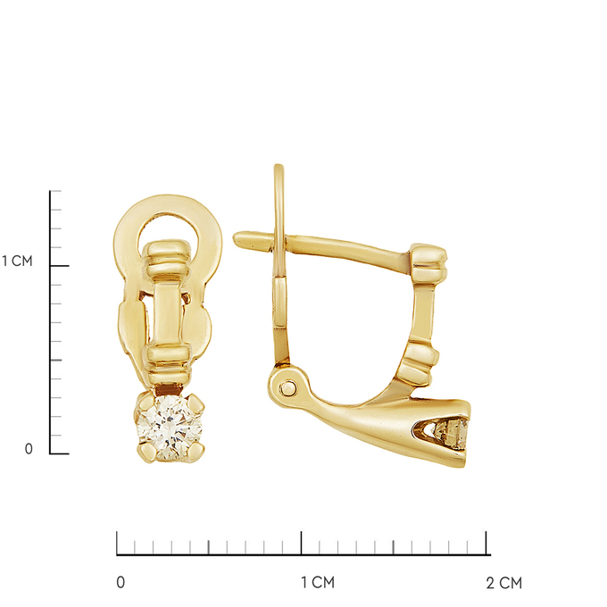 Серьги из золота 585 пробы c бриллиантами, Л 3307 9265 за 34900