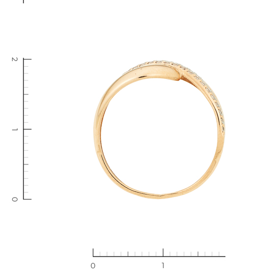 Кольцо из красного золота 585 пробы c фианитами, Л66013203 за 14000