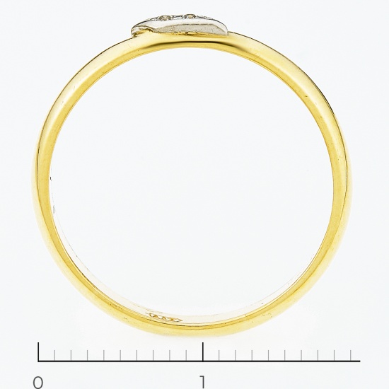 Кольцо из комбинированного золота 750 пробы c 2 бриллиантами, Л28075051 за 13140