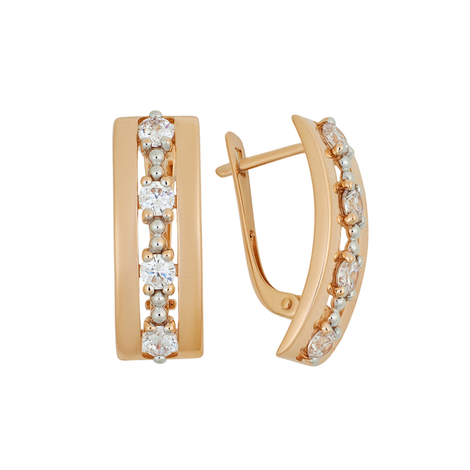 Серьги из золота 585 пробы с фианитами, Ц О007 4627 за 41600