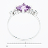 Кольцо из золота 585 пробы c аметистом и фианитами