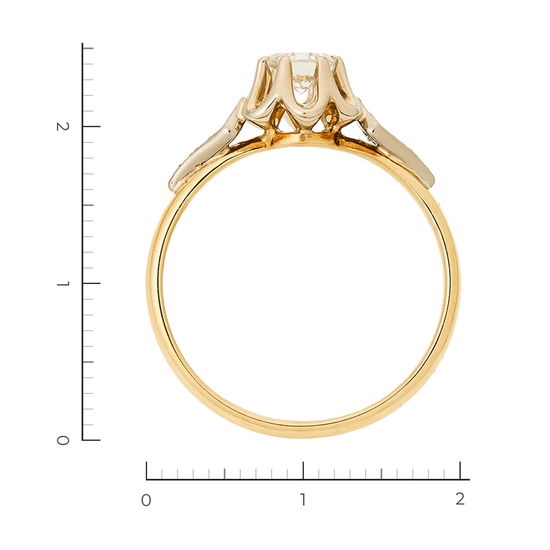 Кольцо из комбинированного золота 750 пробы c 3 бриллиантами, Л28090684 за 114900