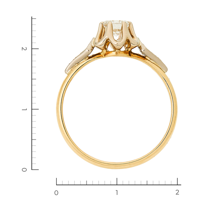 Кольцо из комбинированного золота 750 пробы c 3 бриллиантами, Л 2809 0684 за 111450