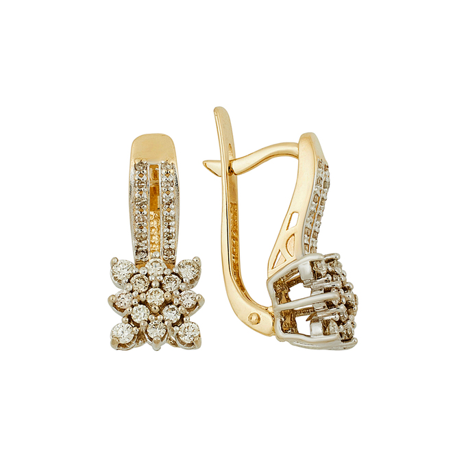 Серьги из золота 585 пробы c бриллиантами