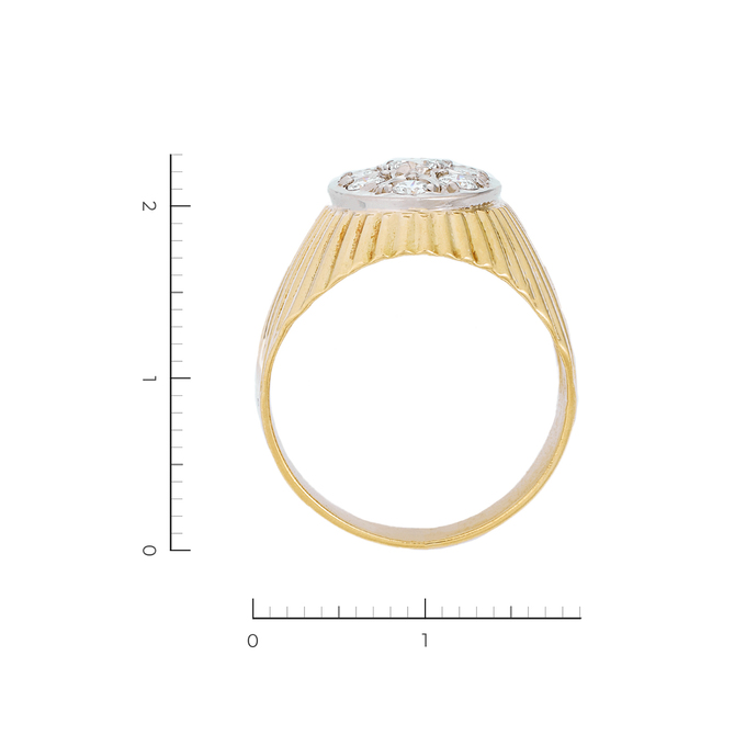 Кольцо из комбинированного золота 750 пробы c 9 бриллиантами, Л 2809 3637 за 177520