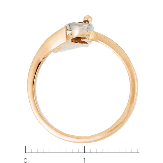 Кольцо из комбинированного золота 585 пробы c 3 бриллиантами, Л70007368 за 20930