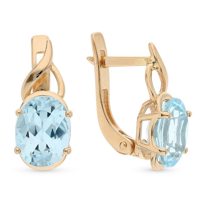 Серьги из золота 585 пробы c топазами