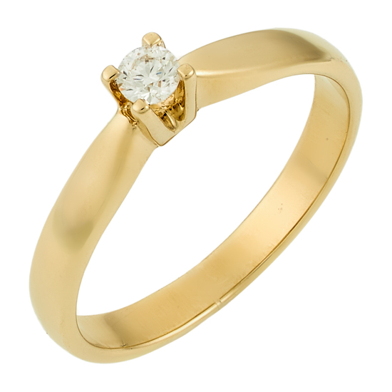 Кольцо из желтого золота 585 пробы c 1 бриллиантом, Л28086622 за 18300