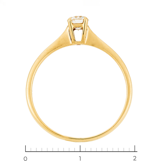 Кольцо из желтого золота 750 пробы c 1 бриллиантом, Л45068608 за 46450